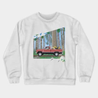 Chevy Silverado in a forest Crewneck Sweatshirt